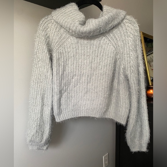 EUC Grey Cowl/Turtle Neck Knit Sweater by Main Strip - Picture 2 of 3